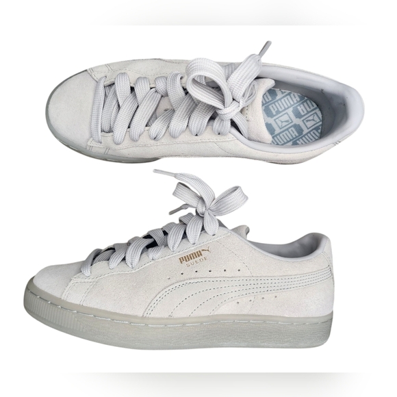 PUMA women's light grey suede sneakers, size 7.5 - Picture 1 of 6